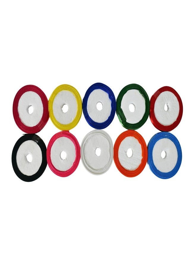 AMAROBA Satin Ribbon for Decoration, Gift Wrapping, for School Project Works, Opening Ribbon and Multi Purpose USE (Half INCH (10MTR X 10 PC), Multi) - Image 2